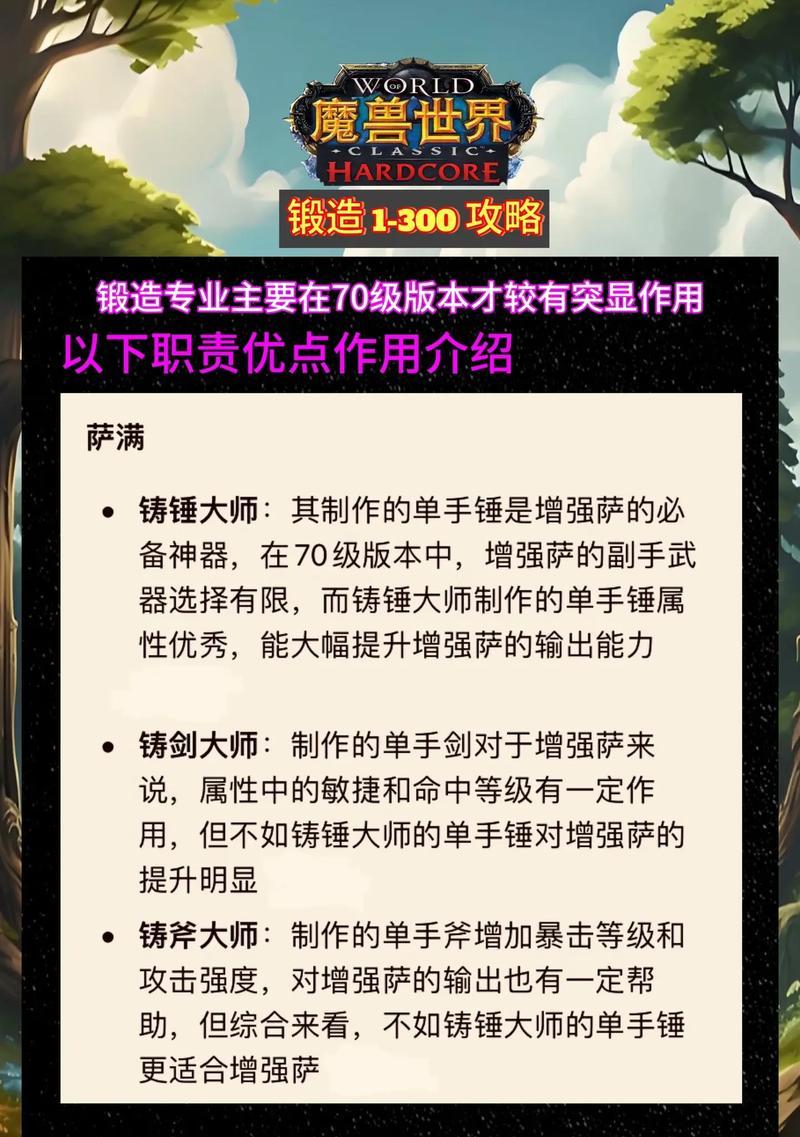 魔兽世界锻造职业能制造武器吗？制造过程是怎样的？